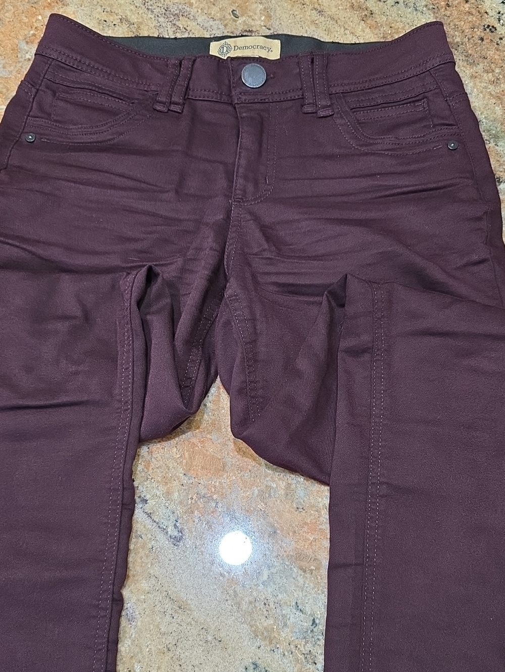 Democracy Skinny Jeans in Wine Burgundy